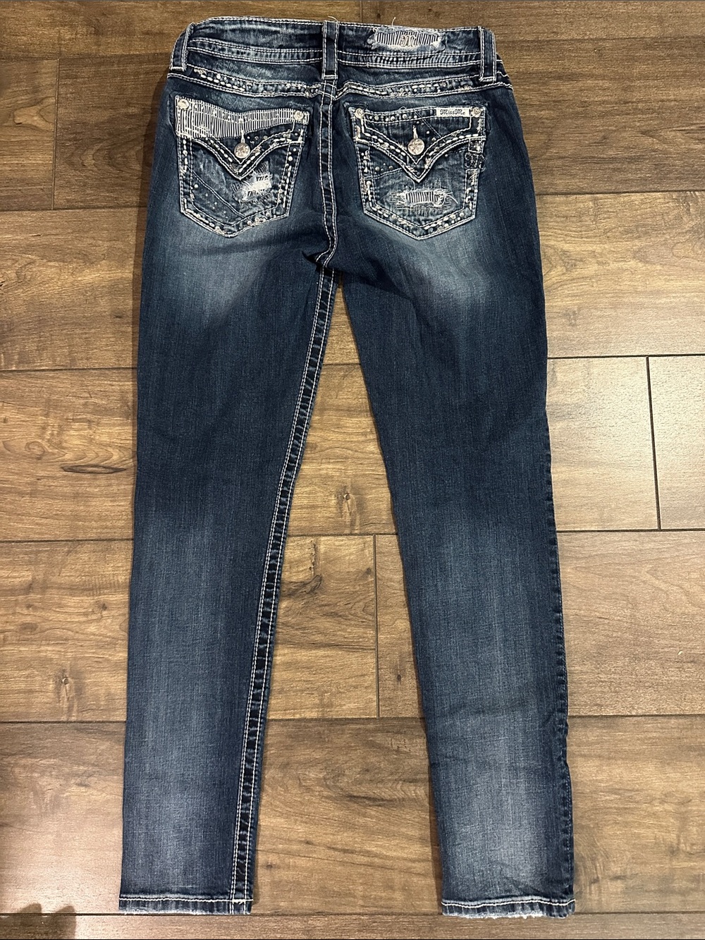 Miss Me Dark Blue Embellished Skinny Jeans